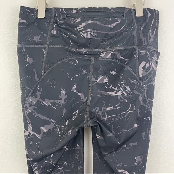 ATHLETA Black Marble Velocity Stash Pocket 7/8 Leggings - Picture 8 of 14